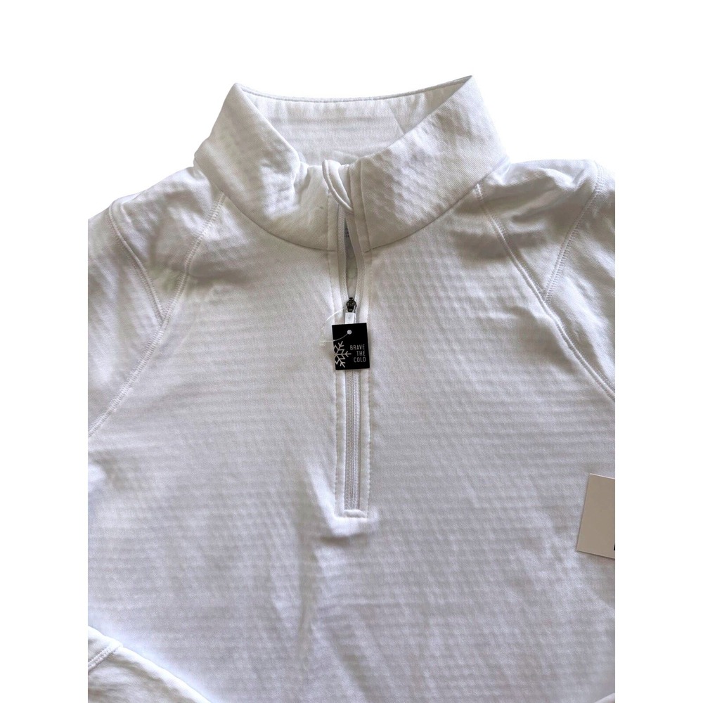 DSG Run Grid 1/4 Zip Women Pure White Fleece Mesh Pullover GAW24202 Size M NEW - Picture 7 of 8